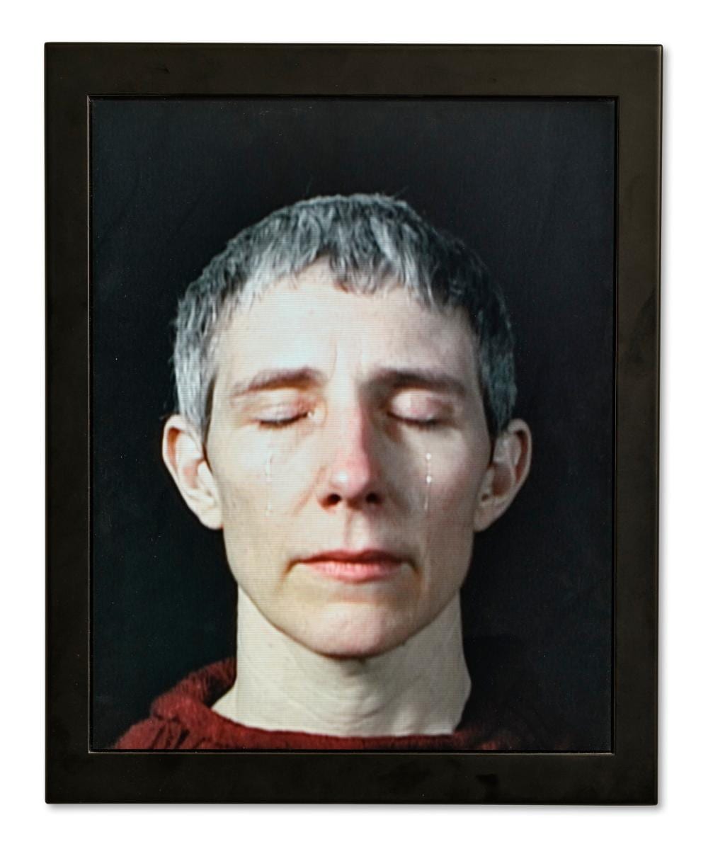 Bill Viola comparable auction result: bill viola 1951 2024 dialogues single channel video on lcd screen mount