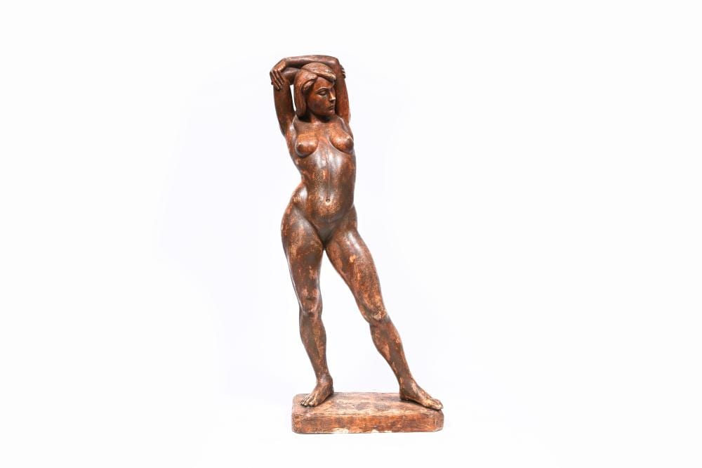 Arthur Dupagne comparable auction result: arthur dupagne 1895 1961 standing female nude patinated plaster dated 19 58