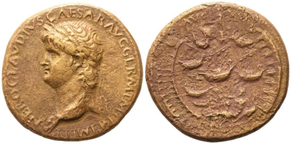 Michail Michajlovic Ceremnych comparable auction result: nero 54 68 sestertius rome 64 25 88 g 33 mm 6 h
