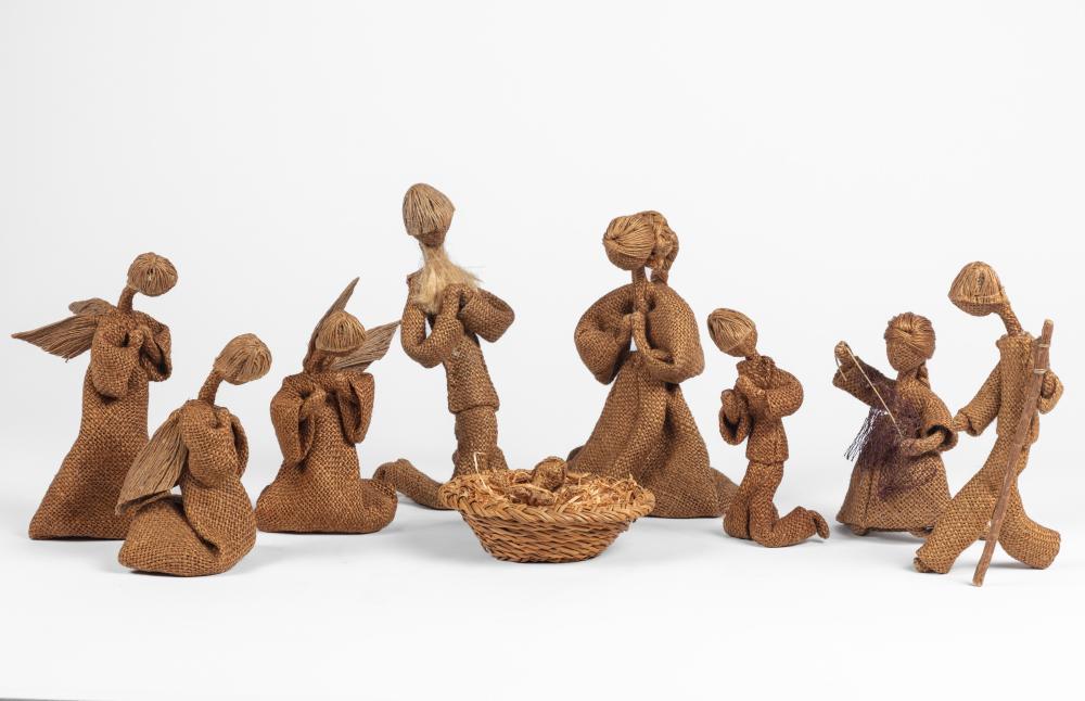 Maria Lai comparable auction result: maria lai ulassai 1919 cardedu 2013 nativity scene composed by 9 juta figurines late 60s