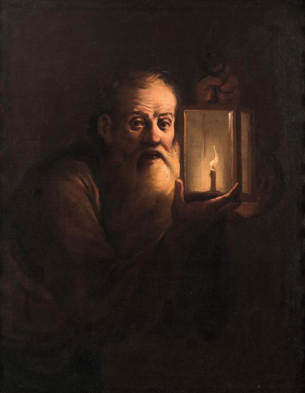 Antonio Cifrondi comparable auction result: antonio cifrondi 1655 clusone 1730 brescia vecchio con lanterna