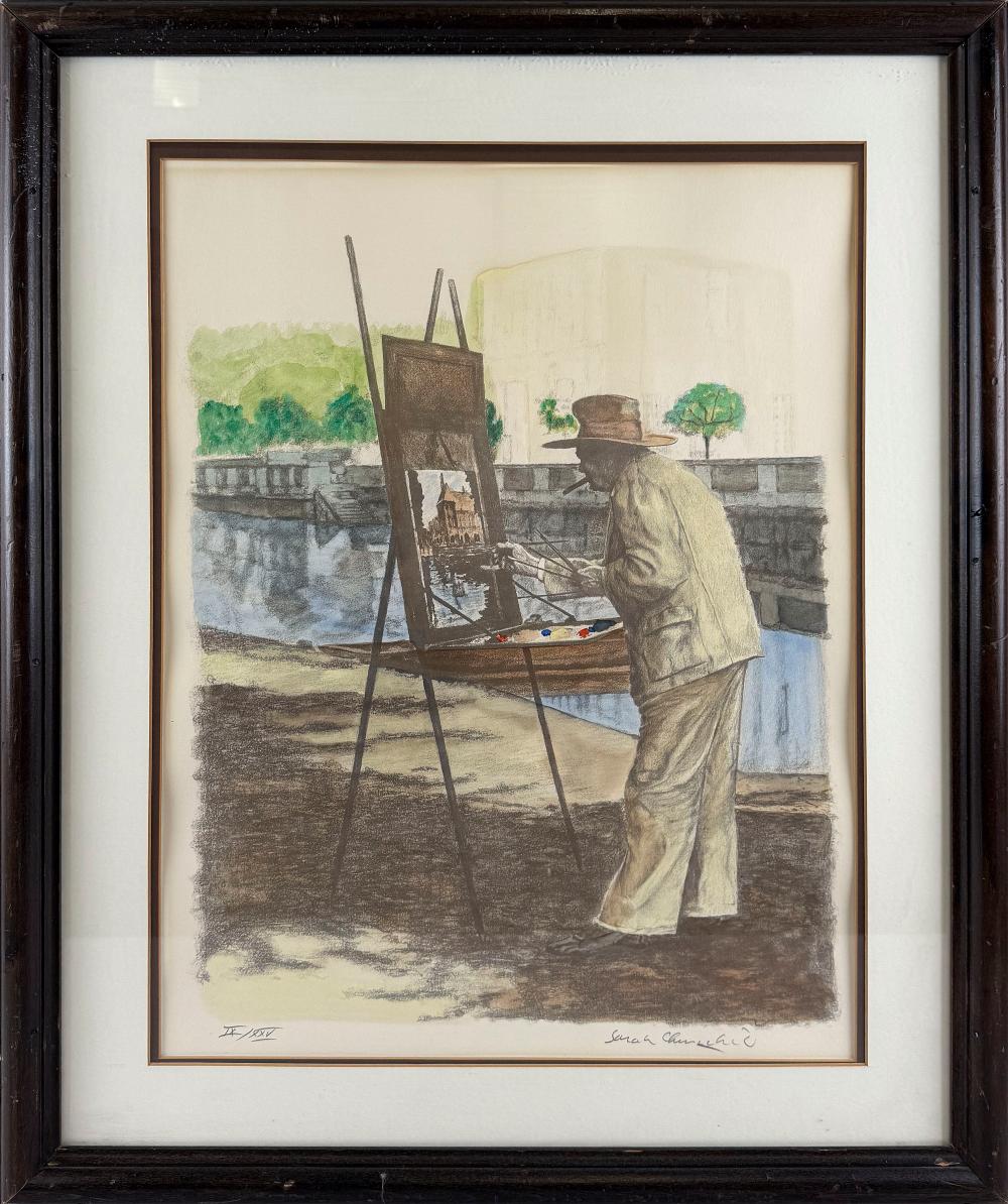 Sarah Churchill comparable auction result: sarah churchill england 1914 1982 winston churchill painting colored lithograph 23 x 16 framed 30 5 x 24 5