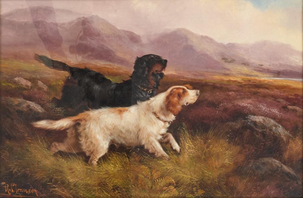Robert Cleminson comparable auction result: robert cleminson 1864 1903 a pair of views of setters on the shoot