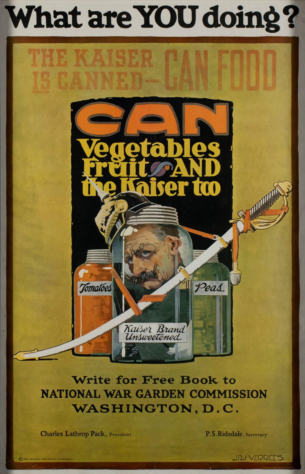 Paul Verrees comparable auction result: world war i poster by j paul verrees