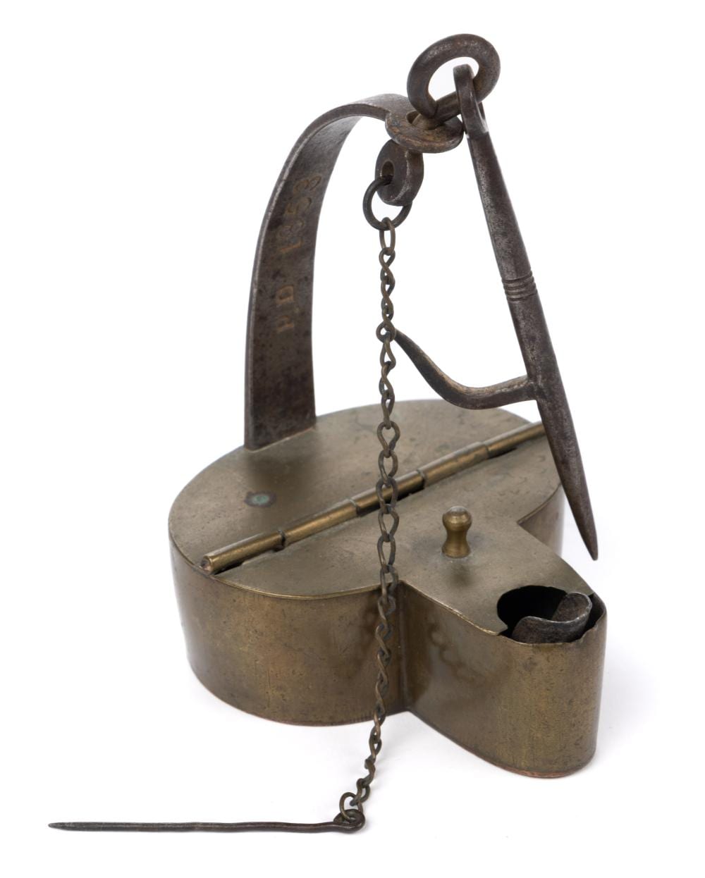 peter derr berks county pennsylvania 1793 1868 dated 1853 brass copper and wrought iron betty lamp · Jeffrey S. Evans & Associates · 2025-06-27 Peter Derr comparable auction result: peter derr berks county pennsylvania 1793 1868 dated 1853 brass copper and wrought iron betty lamp