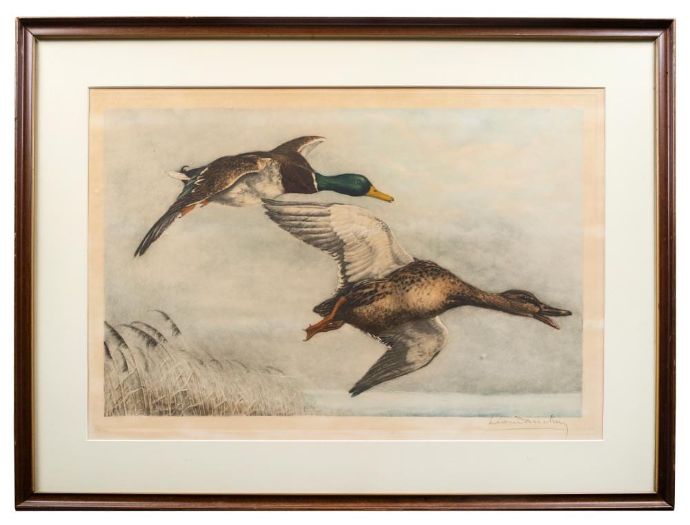 Léon Danchin comparable auction result: l on danchin 1887 1939 canards sauvages wild ducks 1930