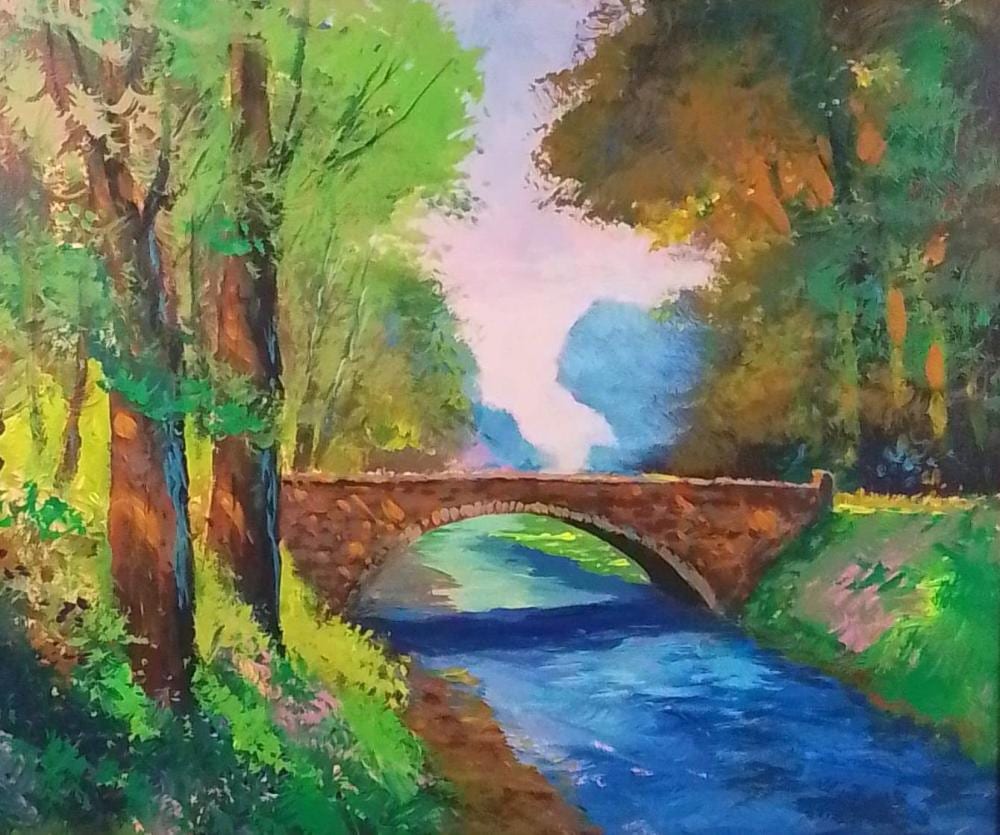 Michael Schofield comparable auction result: michael schofield the bridge oil on canvas