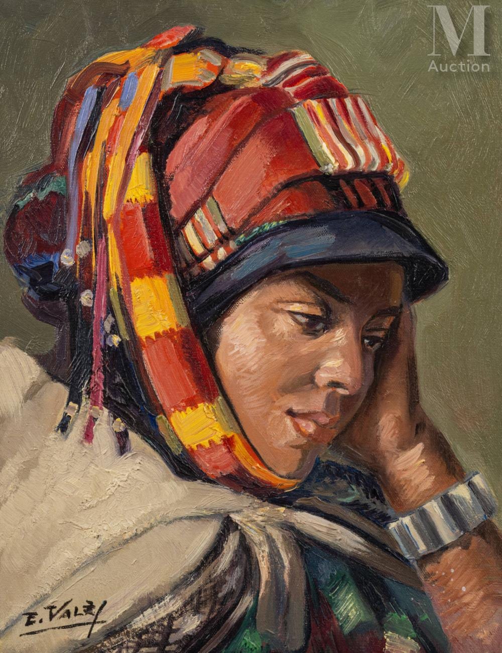Edmond Vales comparable auction result: edmond vales paris 1918 2001 woman from azrou