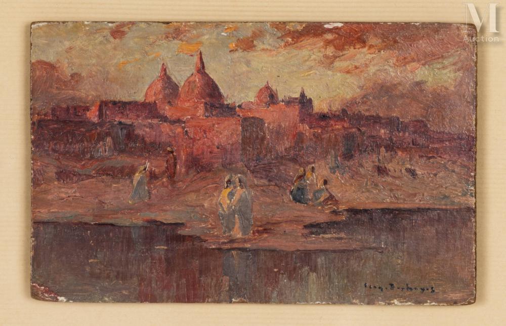 Eugène (1828) Deshayes comparable auction result: eug ne deshayes algiers 1862 algiers 1939 landscape in front of the ramparts