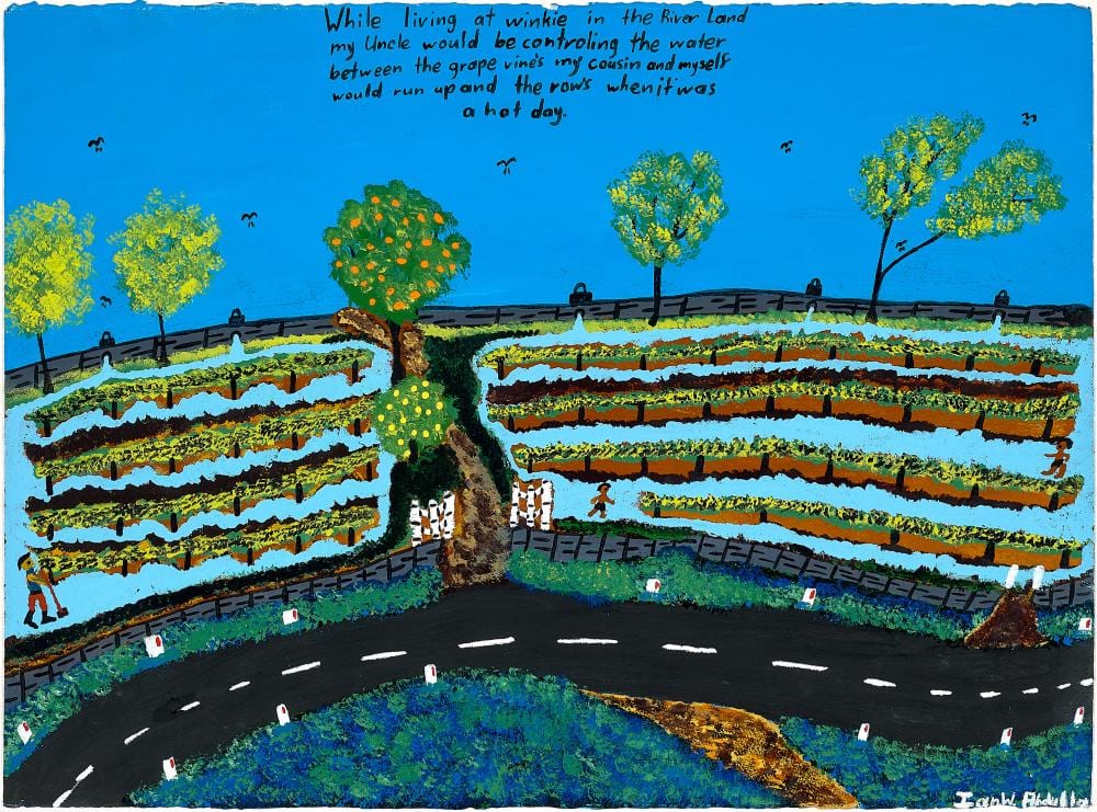 Ian W. Abdulla comparable auction result: ian w abdulla irrigating the vineyards during the day 1991