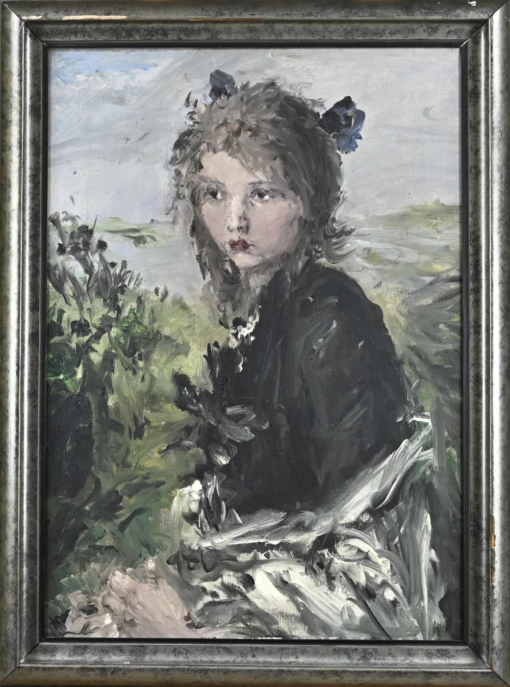 Aurél Náray comparable auction result: aurel naray girl with flowers in her hair