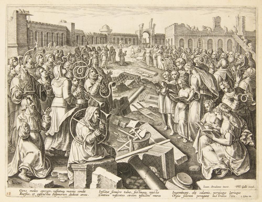 Adriaen Collaert comparable auction result: adriaen collaert flemish c 1560 1618 foundation of the temple of the l