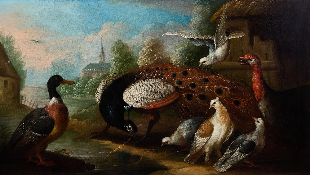 Marmaduke Cradock comparable auction result: marmaduke cradock english 1660 1716 a peacock a turkey and other fow