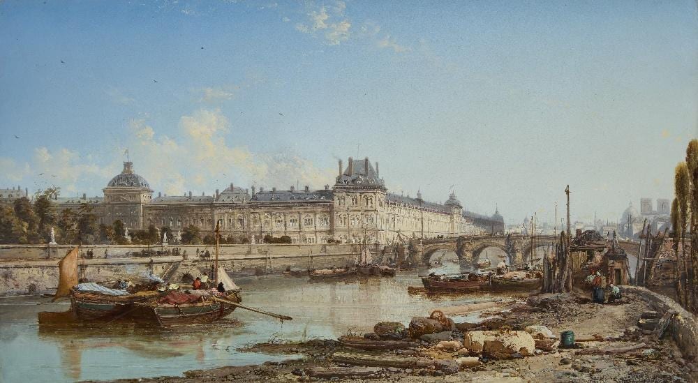 James (1825) Webb comparable auction result: james webb british 1825 35 1895 view of the louvre from the banks of t