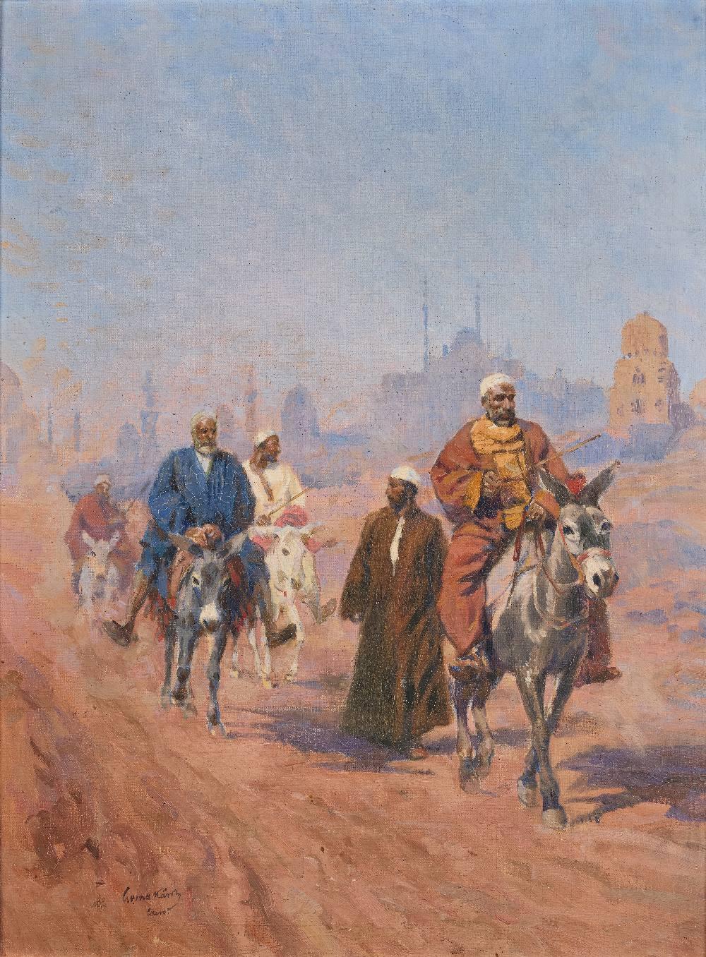 k roly cserna hungarian 1867 1944 a caravan with figures riding donke · Roseberys · 2025-07-09 Károly Cserna comparable auction result: k roly cserna hungarian 1867 1944 a caravan with figures riding donke