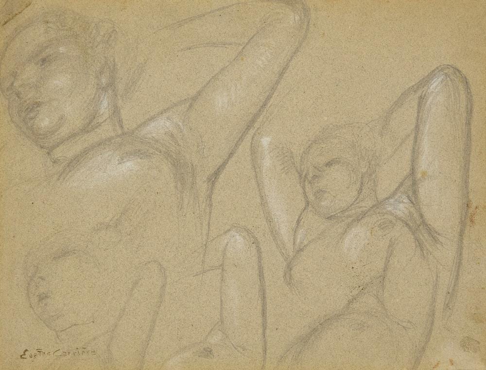 Eugène Carrière comparable auction result: eug ne anatole carri re french 1849 1906 etude de femme nue couch e