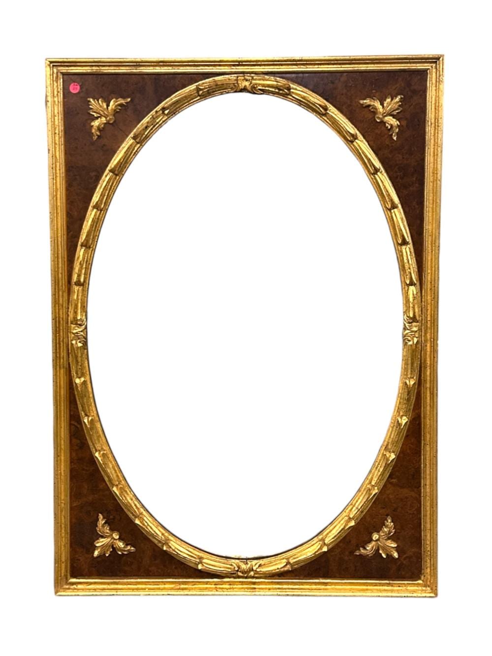 MID CENTURY CAROLINA MIRROR BURL & GILT MIRROR sold by Charleston Estate Services Auctions & Appraisals, lot 24 — auction record photograph