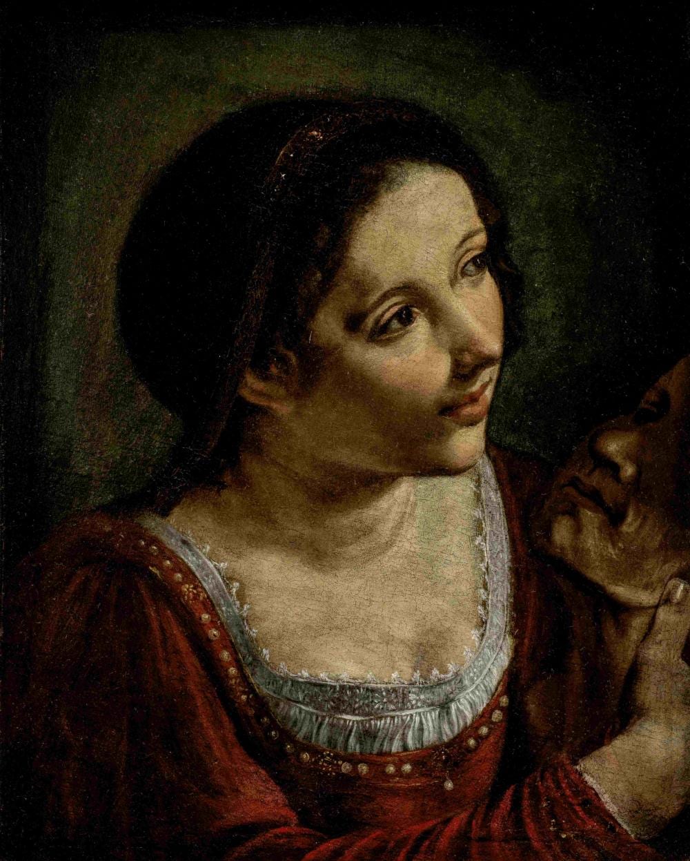 Angelo Caroselli comparable auction result: angelo caroselli rome 1585 1652 a young woman holding a mask