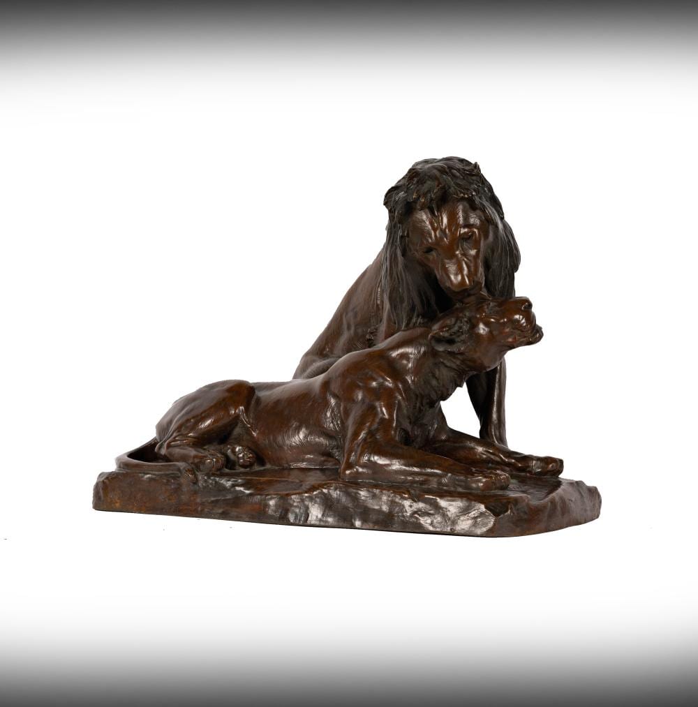 Georges Gardet comparable auction result: georges gardet 1863 1939 lion and lioness