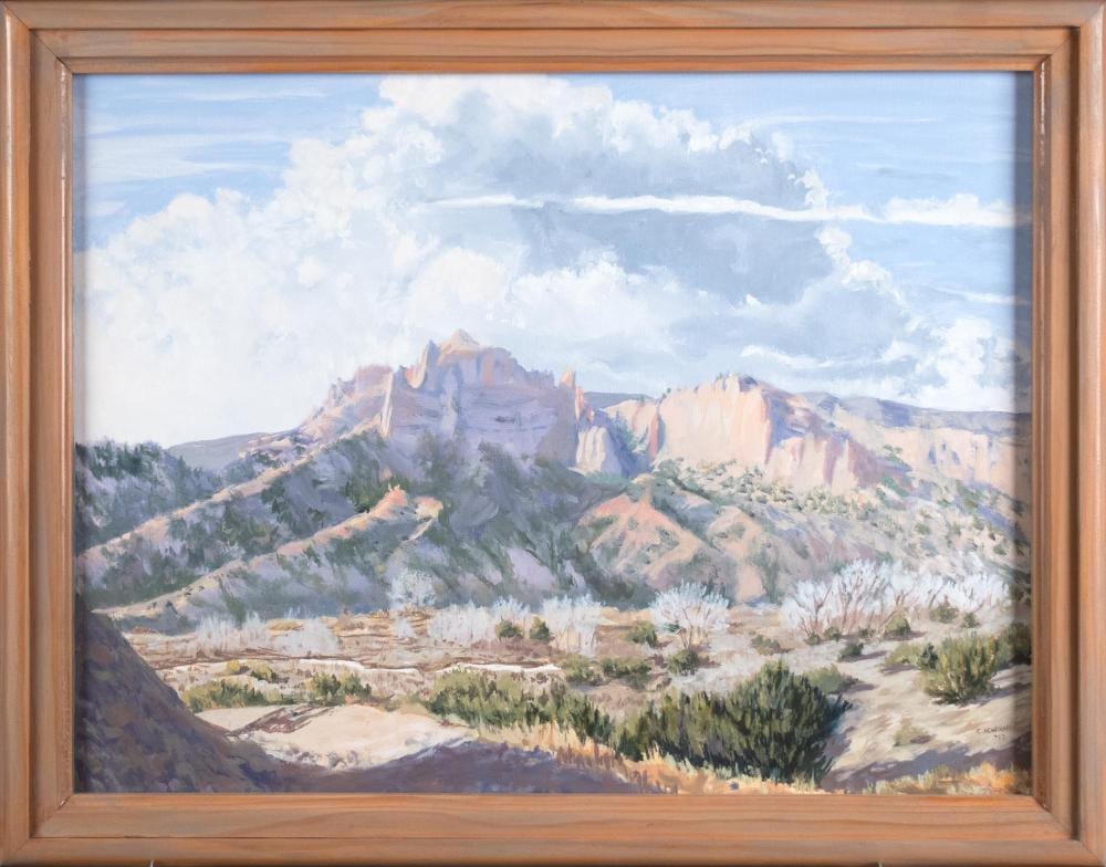 Charles Newman comparable auction result: charles newman oil western mountain scene