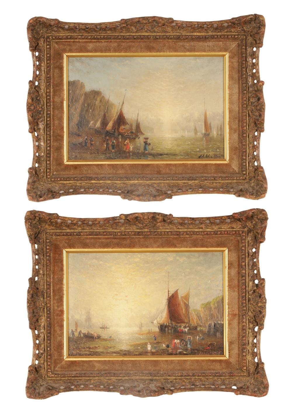 William Adolphus Knell comparable auction result: william adolphus knell 1801 1875 a pair of 19th century oil on board coastal scenes