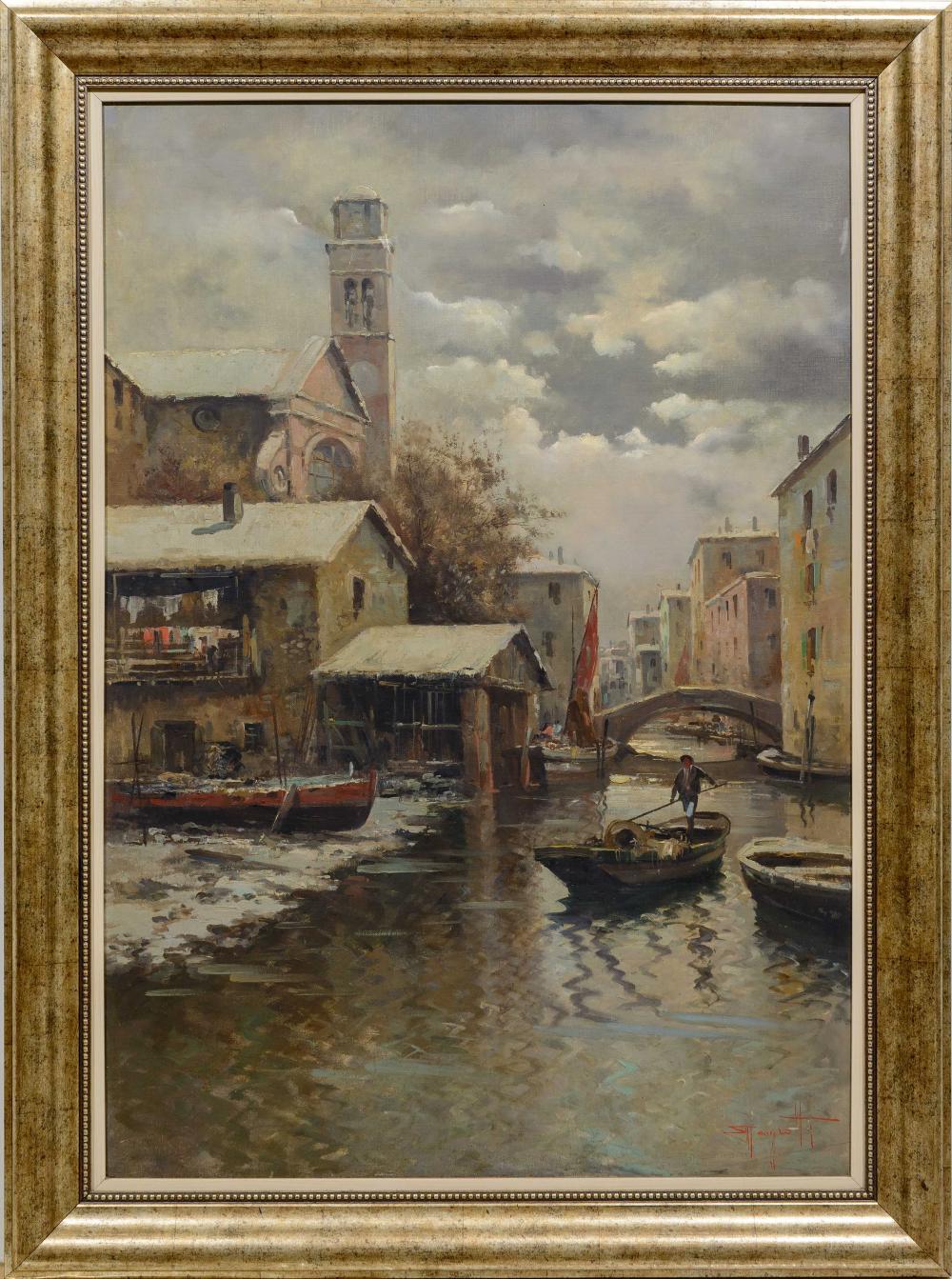 Ercole Magrotti comparable auction result: ercole magrotti italian 1890 1958 oil canal scene signed 98 x 68