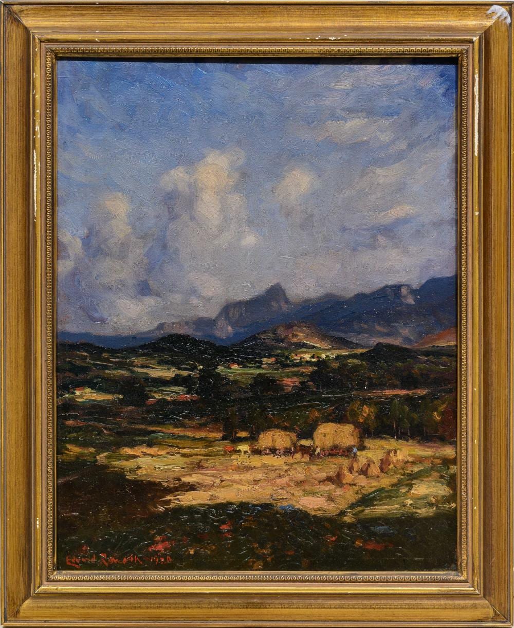 edward roworth sa 1880 1964 oil harvesting hay signed dated 1926 45 x 35 · 5th Avenue Auctioneers · 2025-06-29 Edward Roworth comparable auction result: edward roworth sa 1880 1964 oil harvesting hay signed dated 1926 45 x 35