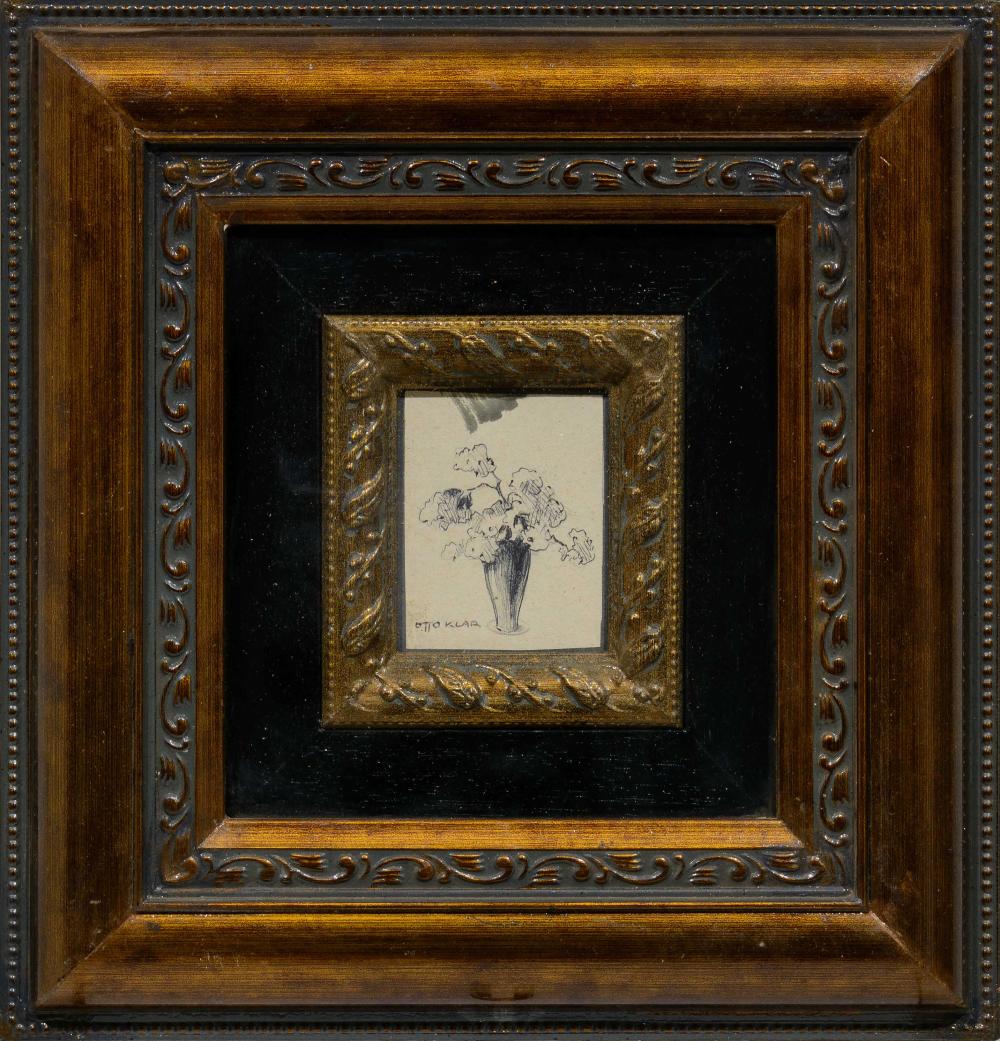 Otto Klar comparable auction result: otto klar sa 1908 1994 ink still life flowers signed 7 x 5