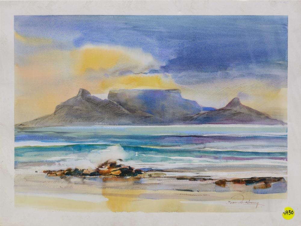 Derric van Rensburg comparable auction result: derric van rensburg sa born 1952 watercolour table mountain signed 56 x 76 unframed
