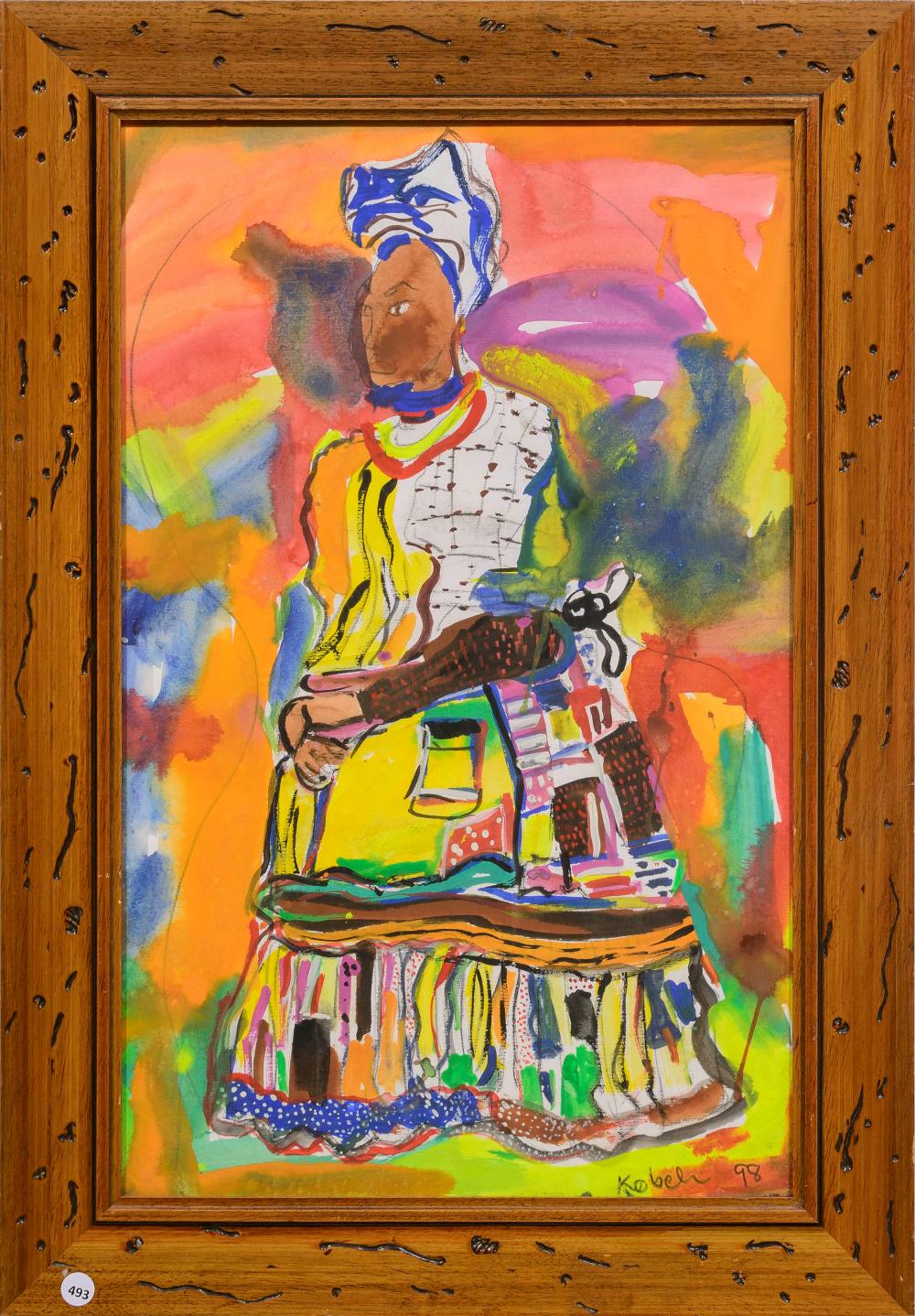 Eli Kobeli comparable auction result: eli kobeli sa 1932 1999 mixed media portrait of a woman signed 63 x 39