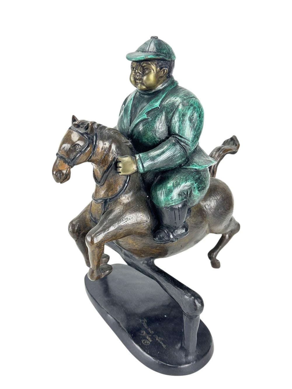 Bruno Luna comparable auction result: bruno luna b 1963 bronze jockey on horse sculpture