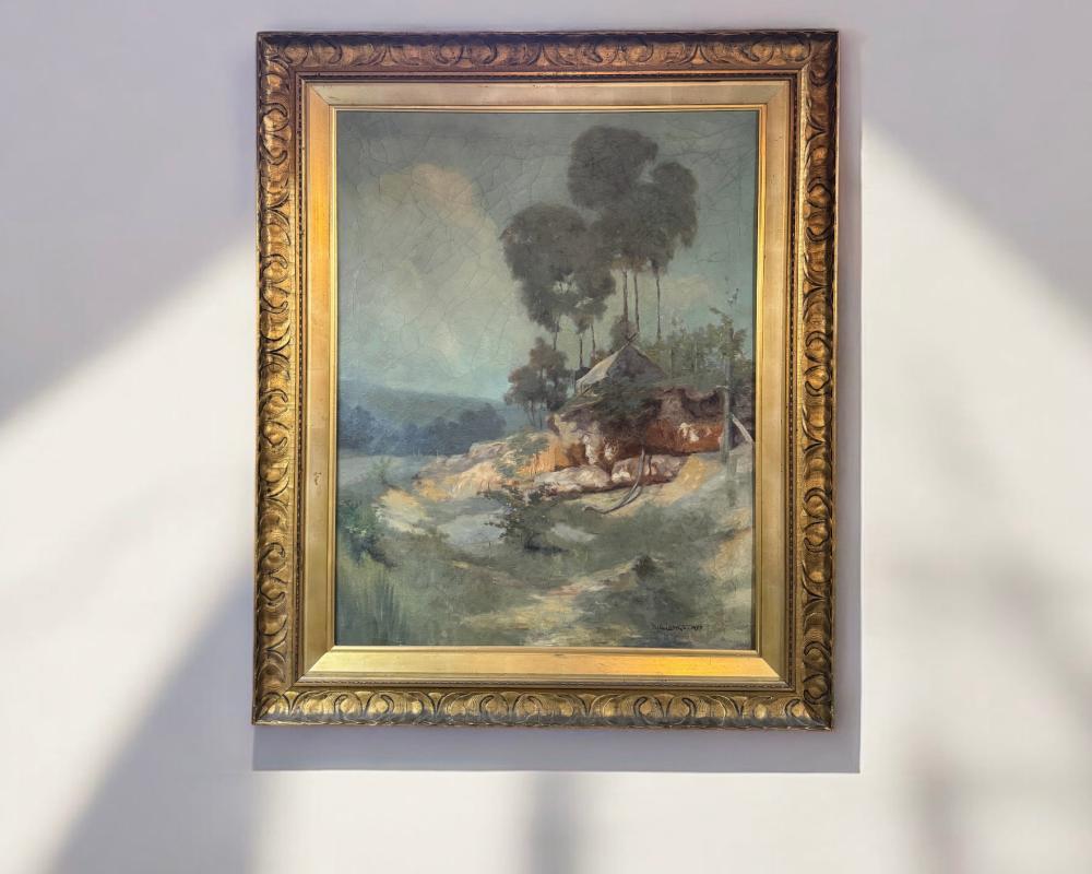 Will Longstaff comparable auction result: will longstaff 1879 1953 encampment on a cliff large oil early 20th c