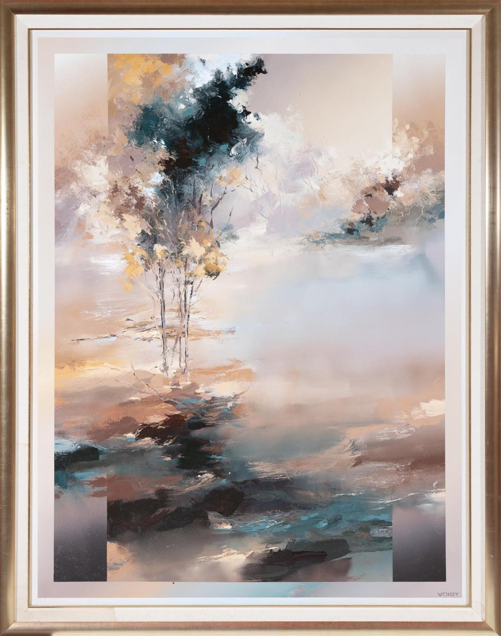 David John Voigt comparable auction result: david john voigt australian 1944 tree in a landscape acrylic on board