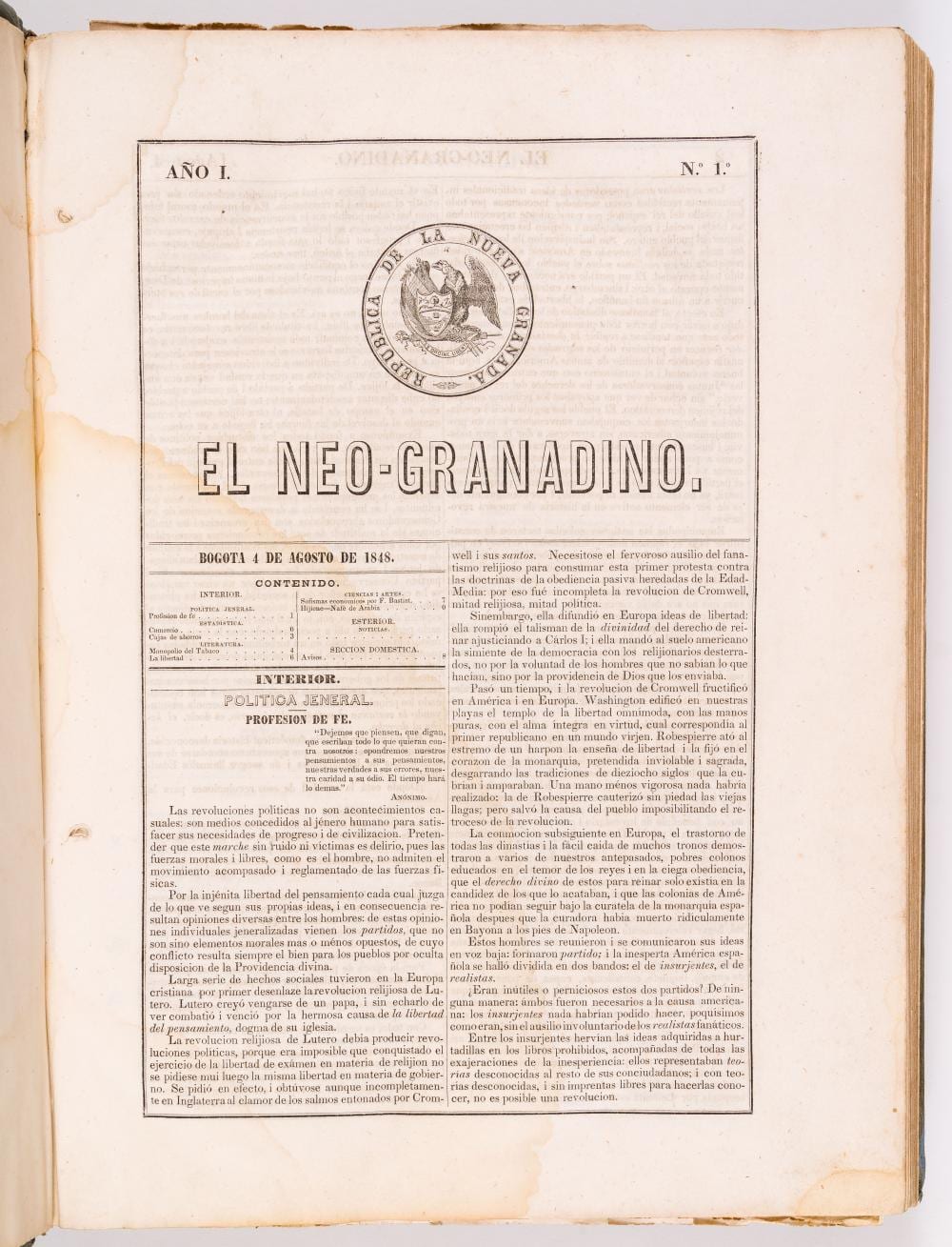 El Neo-granadino comparable sale