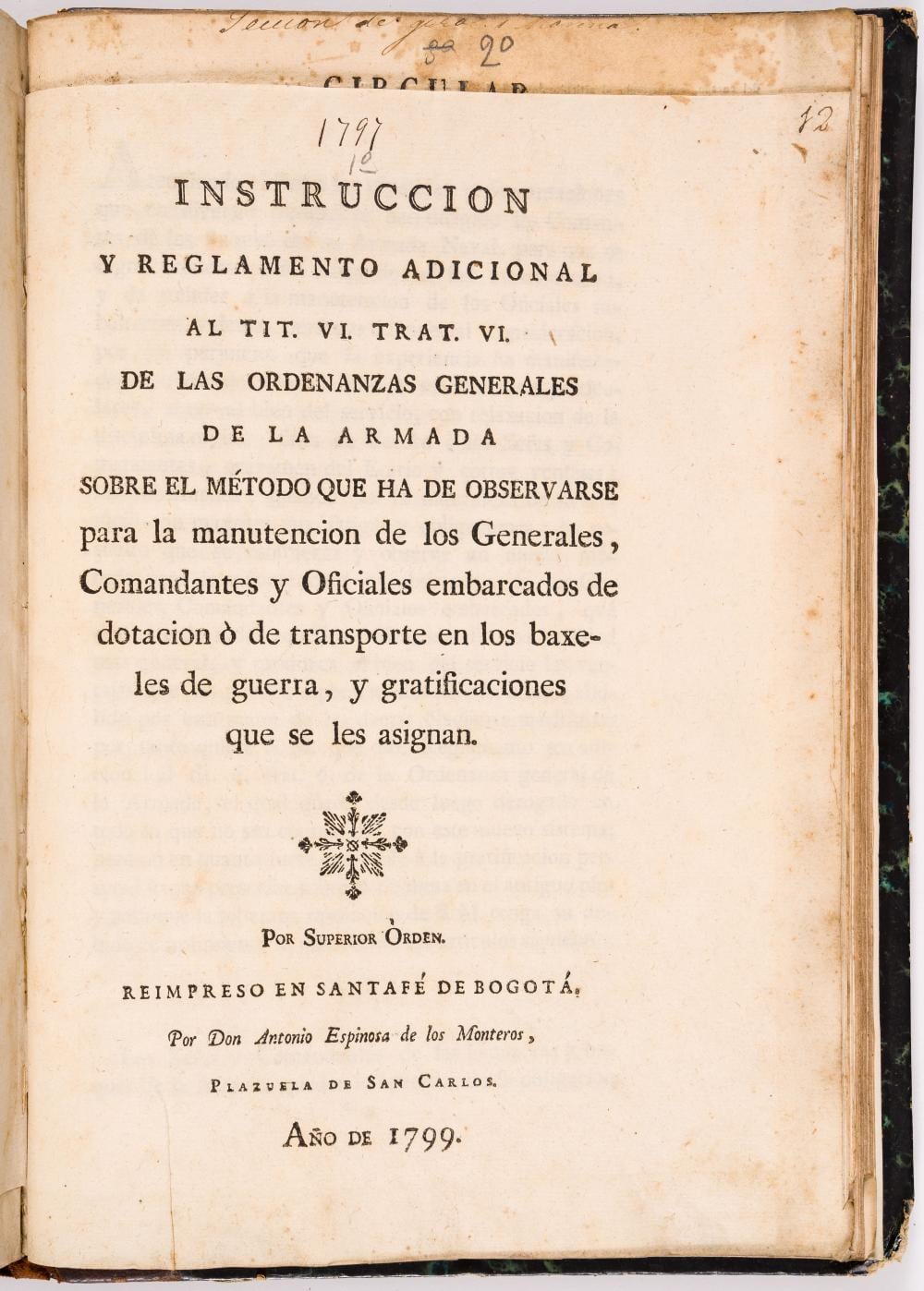 Manutención y reglas navales, 1799 comparable sale