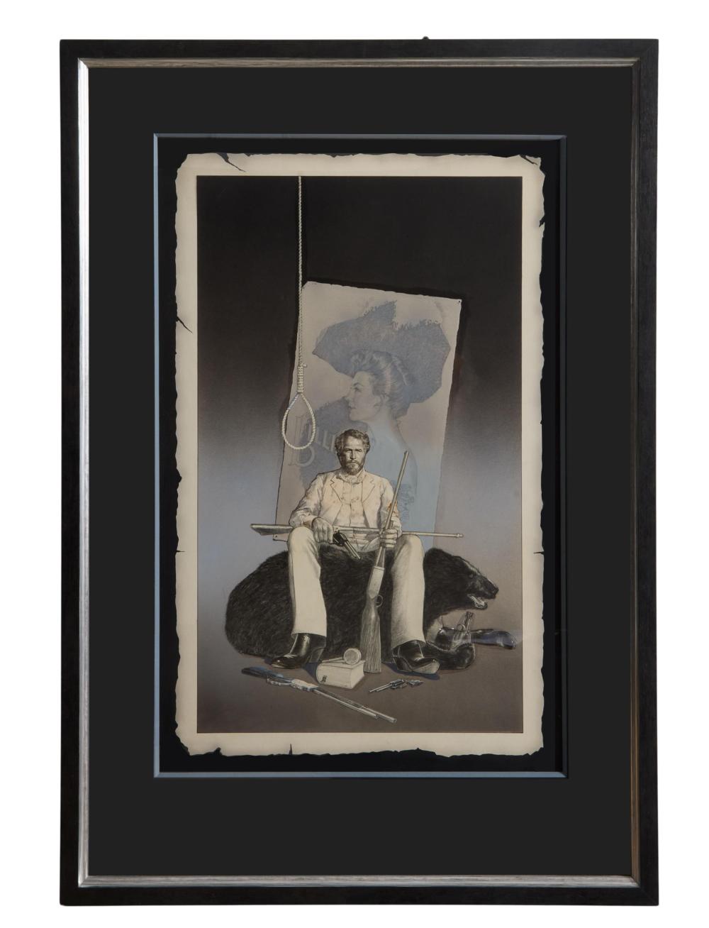 Richard Amsel comparable auction result: richard amsel american 1947 1985 life and times of judge roy bean featuring paul newman 1972 sight h 27 3 4 in w 17 1 2 in framed h 37 3 4 in w 26 1 4 in