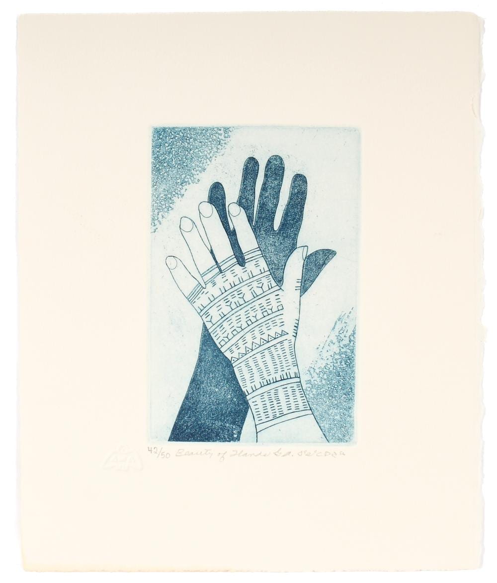 Germaine Arnaktauyok comparable auction result: germaine arnaktauyok inuit b 1946 etching on paper beauty of hands