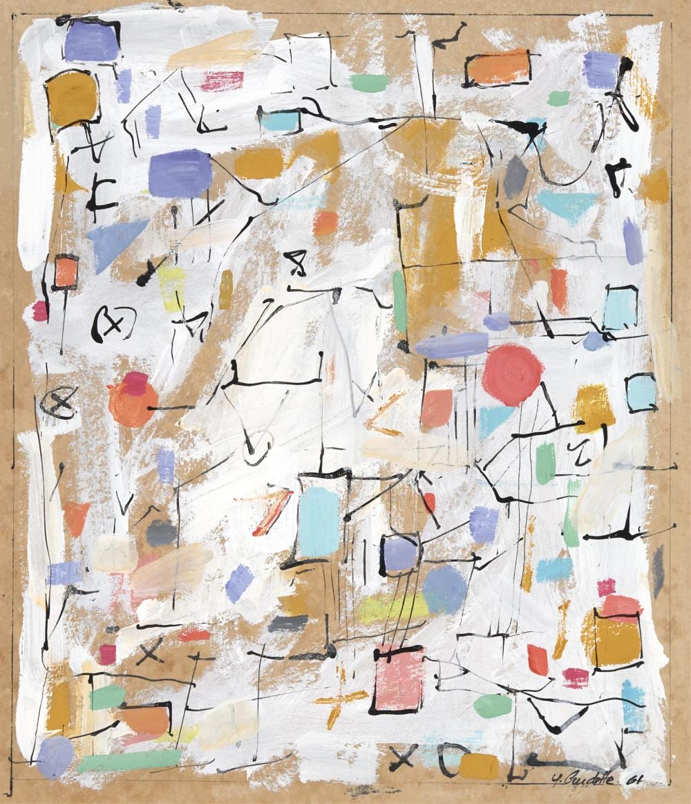 yvonne audette australian 1930 untitled gouache and ink on paper 24 x 21cm framed 44 x 44 5cm · Lawsons · 2025-07-06 Yvonne Audette comparable auction result: yvonne audette australian 1930 untitled gouache and ink on paper 24 x 21cm framed 44 x 44 5cm