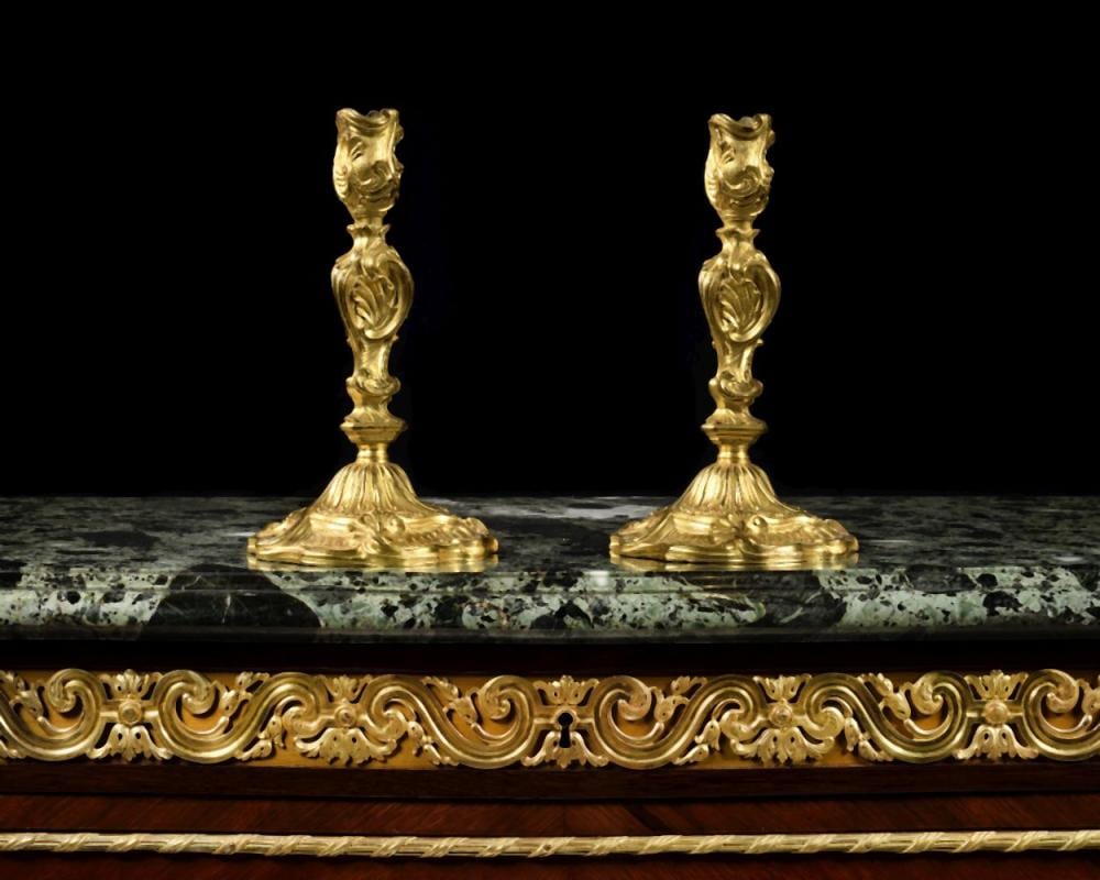 Juste-Aurèle Meissonnier comparable auction result: juste aur le meissonnier 1695 1750 d apr s un mod le paire de flambeau