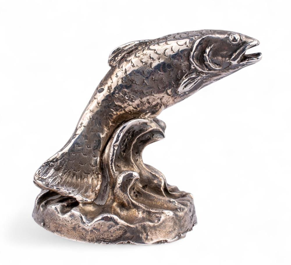 a small heavy silver model of a leaping salmon · Sloane Street Auctions · 2025-07-08 A. Salmon comparable auction result: a small heavy silver model of a leaping salmon
