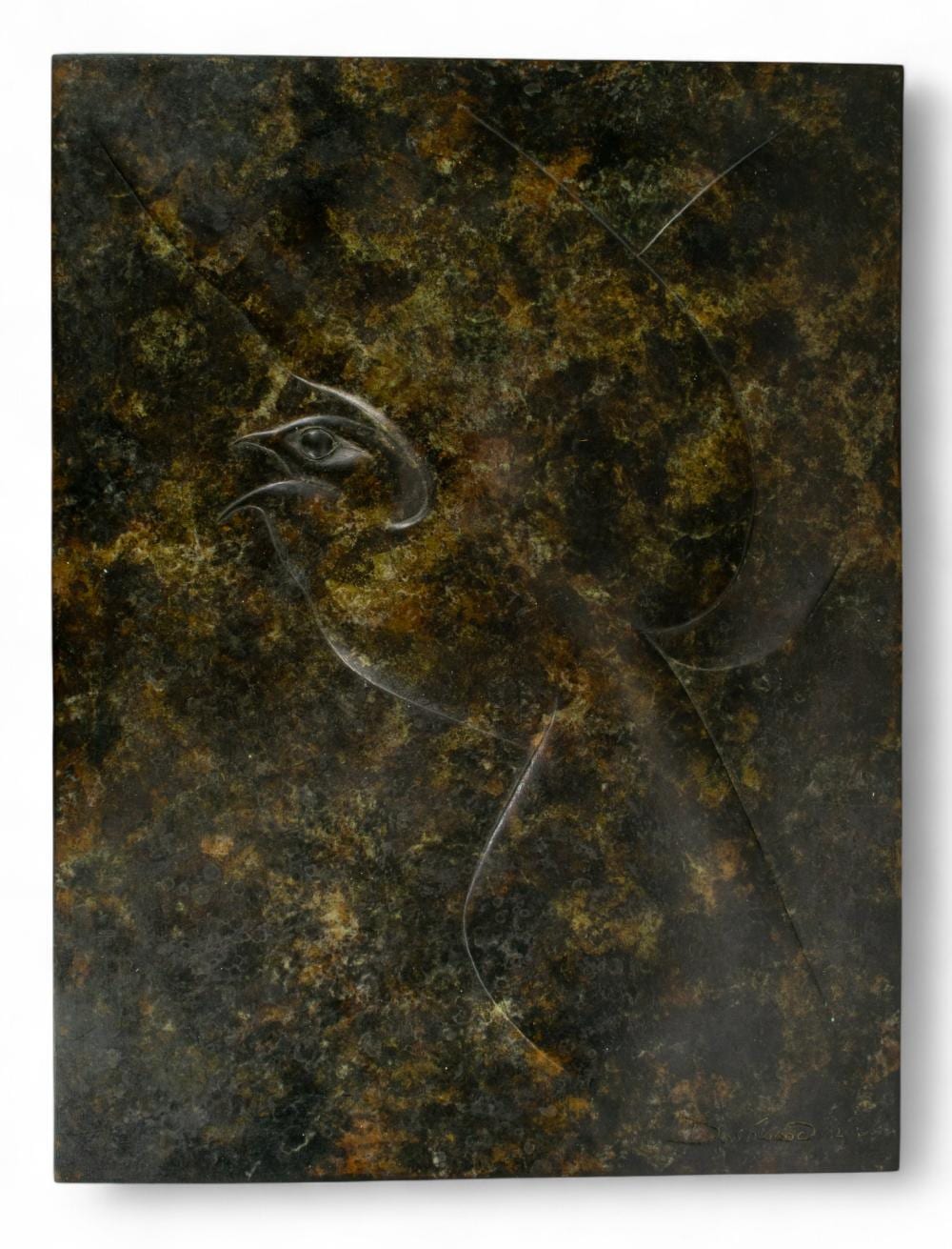 Geoffrey Dashwood comparable auction result: geoffrey dashwood american b 1947 plaque with hawk in low relief