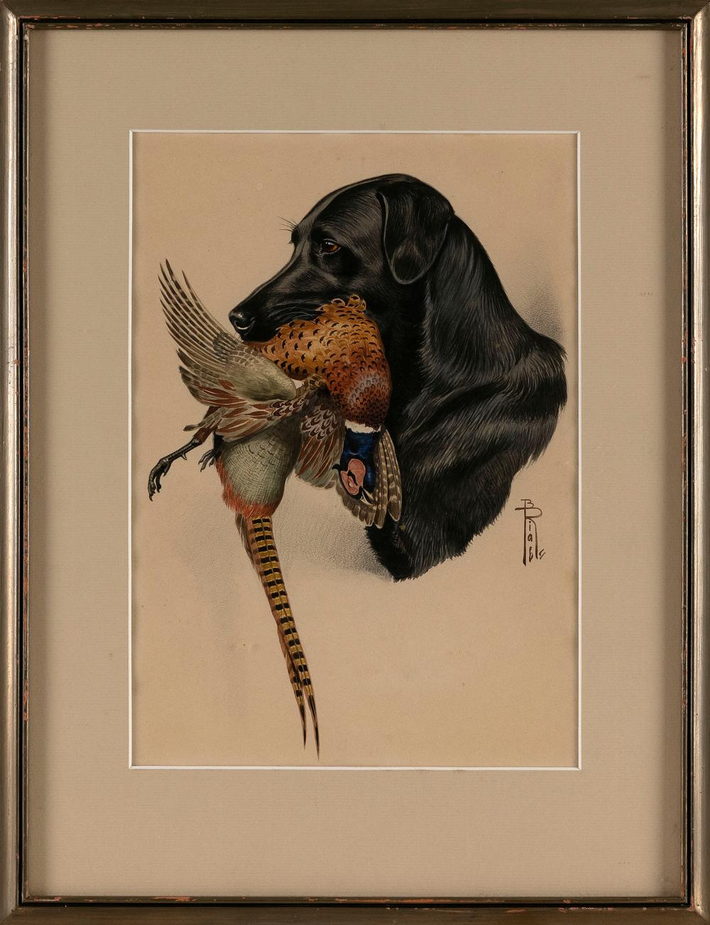 boris riab russian federation america 1898 1975 a black lab retrieving a pheasant watercolor on paper 12 x 8 5 sight framed 18 x 13 5 · Eldred's · 2025-07-24 Boris Riab comparable auction result: boris riab russian federation america 1898 1975 a black lab retrieving a pheasant watercolor on paper 12 x 8 5 sight framed 18 x 13 5