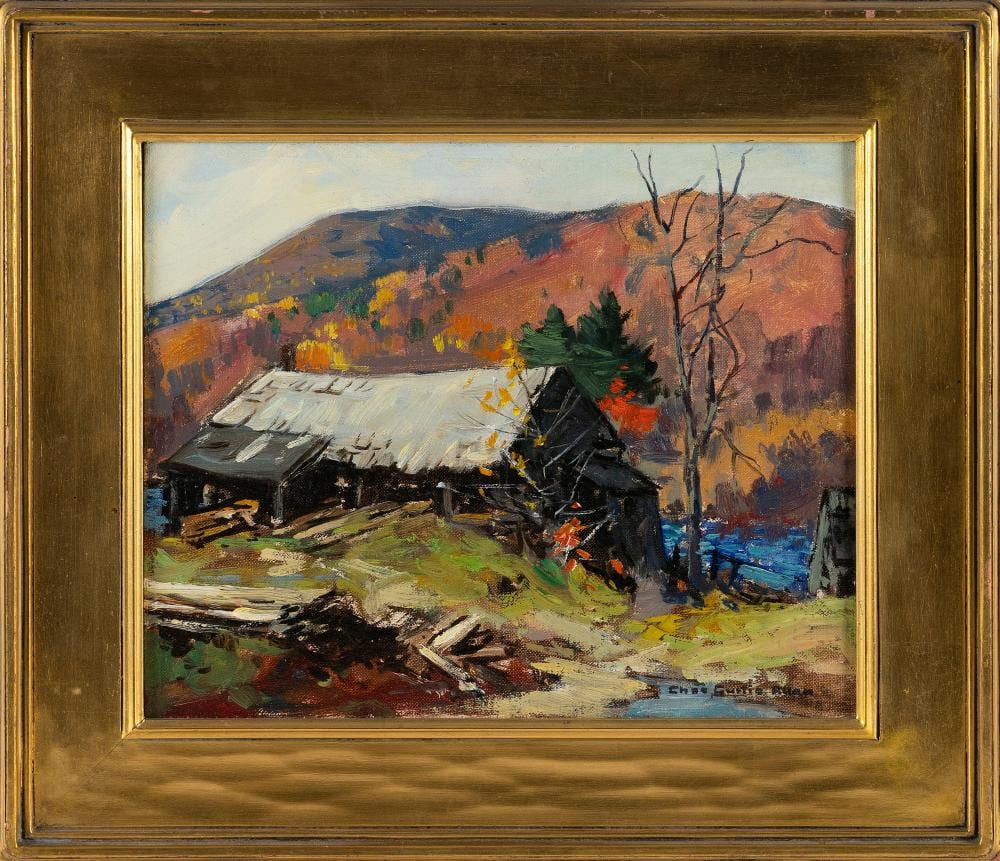 Charles Curtis Allen comparable auction result: charles curtis allen massachusetts vermont 1886 1950 old mill newport vt oil on canvas board 9 x 11 framed 13 x 15