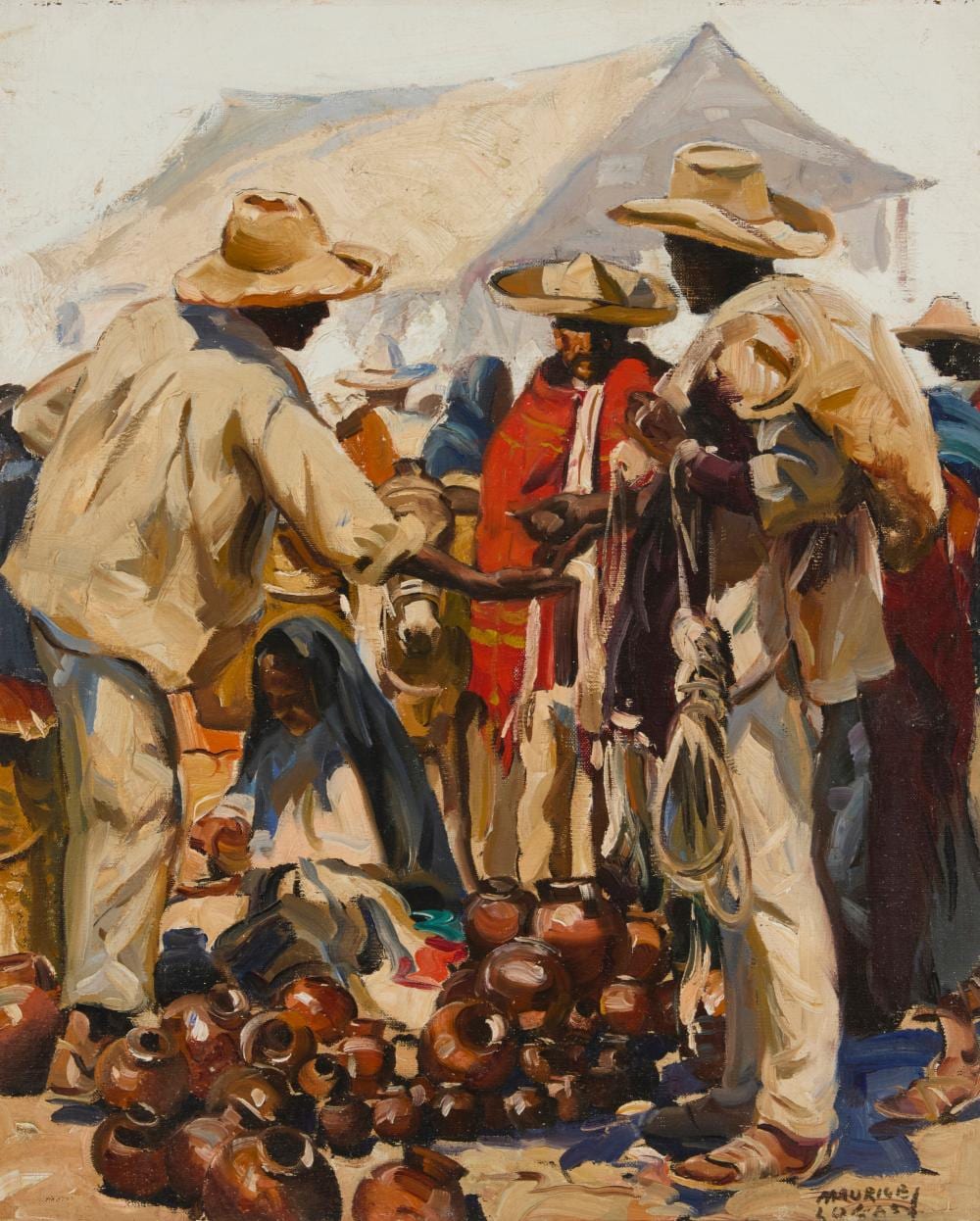 maurice logan 1886 1977 mexican market scene · John Moran Auctioneers · 2025-07-15 Maurice George Logan comparable auction result: maurice logan 1886 1977 mexican market scene