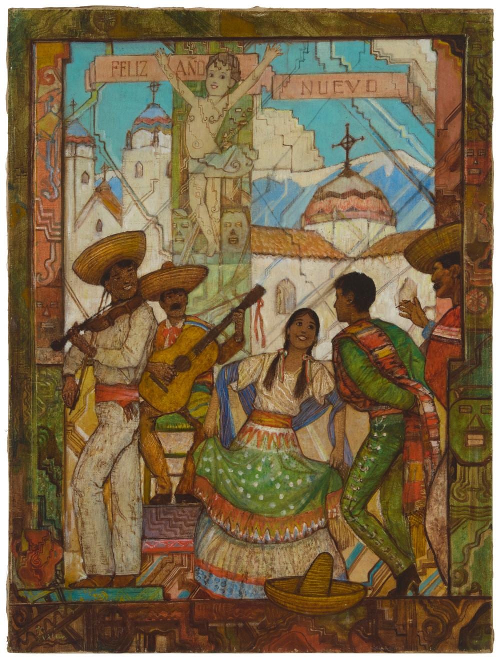 Hernando Gonzallo Villa comparable auction result: hernando gonzallo villa 1881 1952 feliz a o nuevo