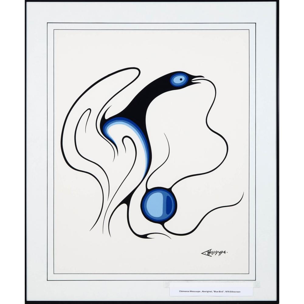 Clemence Wescoupe comparable auction result: clemence wescoupe 1951 2018 anishinaabe ojibwe untitled blue bird