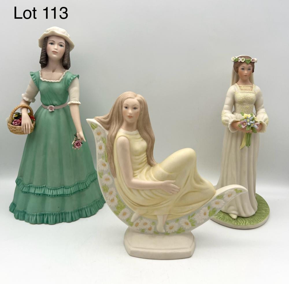 Laszlo Ispanky comparable auction result: trio of goebel craft porcelain figurines by laszlo ispanky