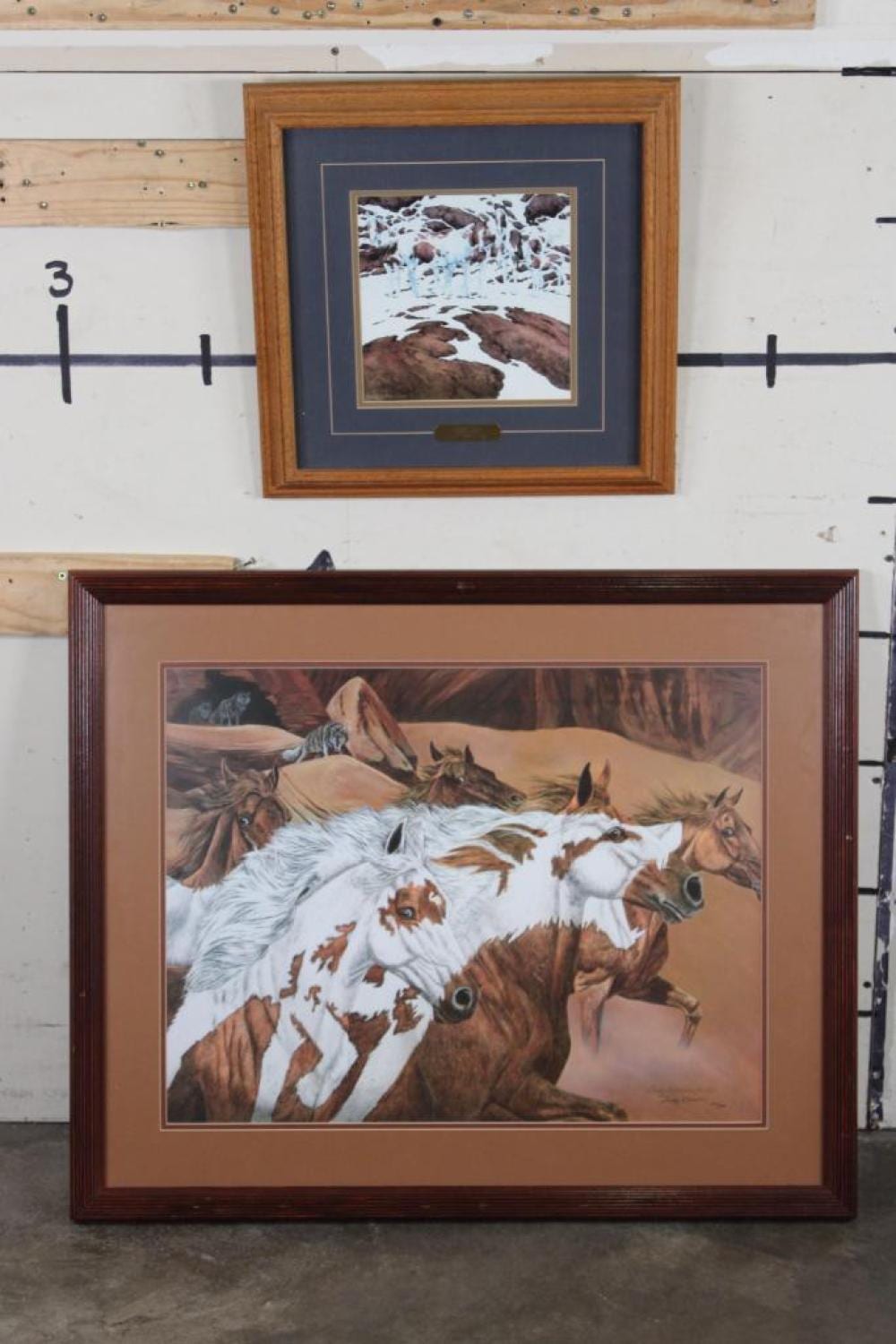 Judy Larson comparable auction result: judy larson print numbered and signed and bev dolittle print pintos