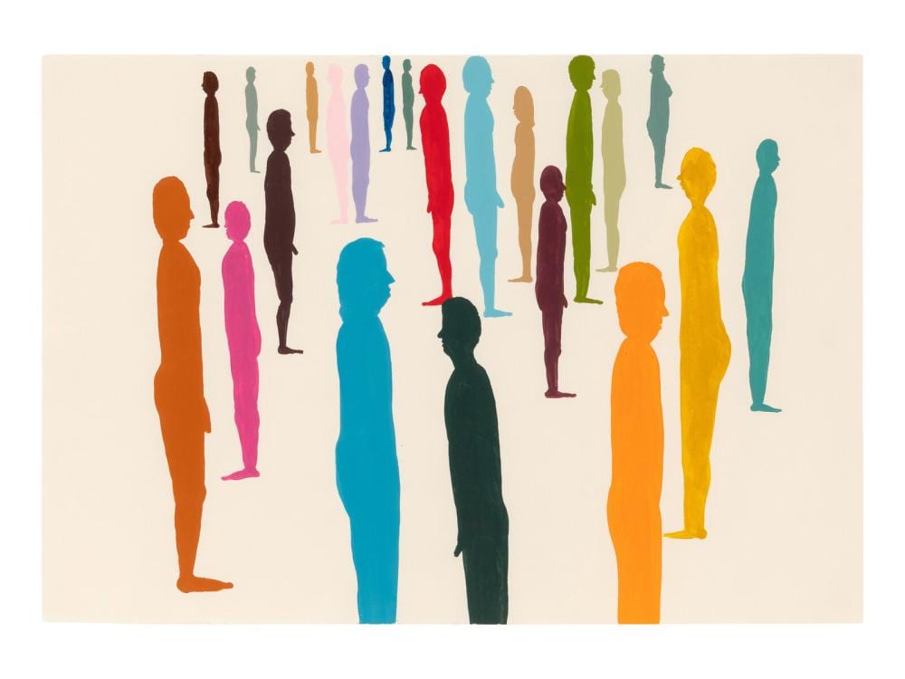 Chris Johanson comparable auction result: chris johanson american b 1968 untitled figures in profile 2002