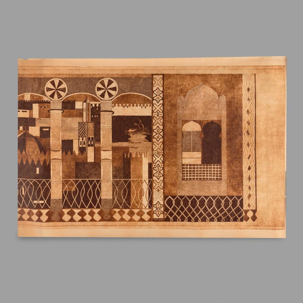 ilonka karasz hungarian american 1896 1981 arabian nights wallpaper panel 1948 katzenbach warren usa · Freeman’s | Hindman · 2025-07-17 Ilonka Karasz comparable auction result: ilonka karasz hungarian american 1896 1981 arabian nights wallpaper panel 1948 katzenbach warren usa